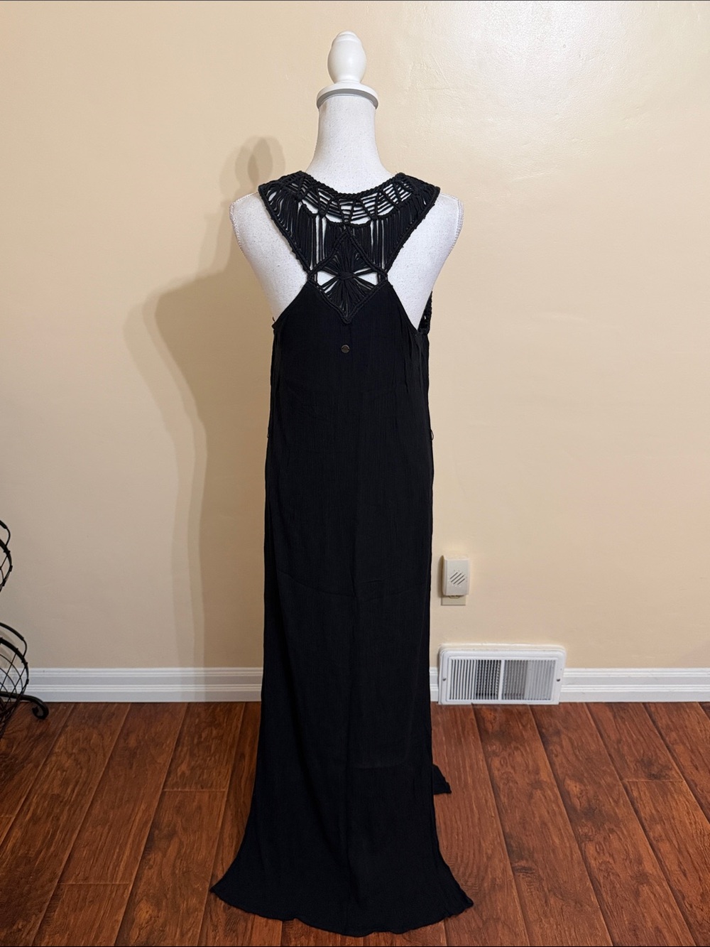Roxy Black Crochet Yoke Maxi Dress - Picture 7 of 13
